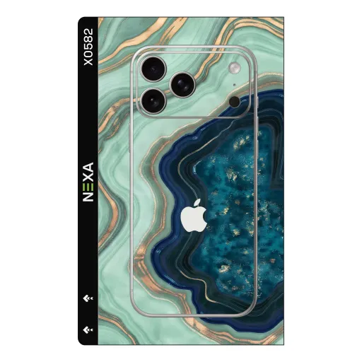 Premium Marble Phones Skin - Wholesale | Nexa Skins — X0582 - Marble (agate, gold, teal)