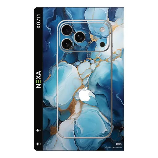 Премиальный скин Marble для Phones — оптом | Nexa Skins — X0711 - Marble (blue, gold, abstract)