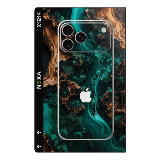 Premium Marble Phones Skin - Wholesale | Nexa Skins — X1214 - Marble (malachite, emerald, gold)