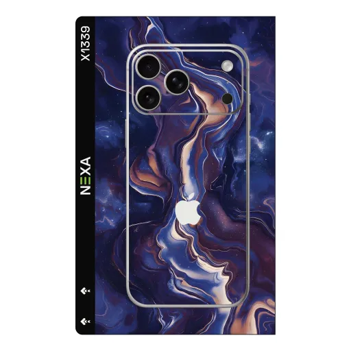 Premium Marble Phones Skin - Wholesale | Nexa Skins — X1339 - Marble (liquid, galaxy, navy blue)