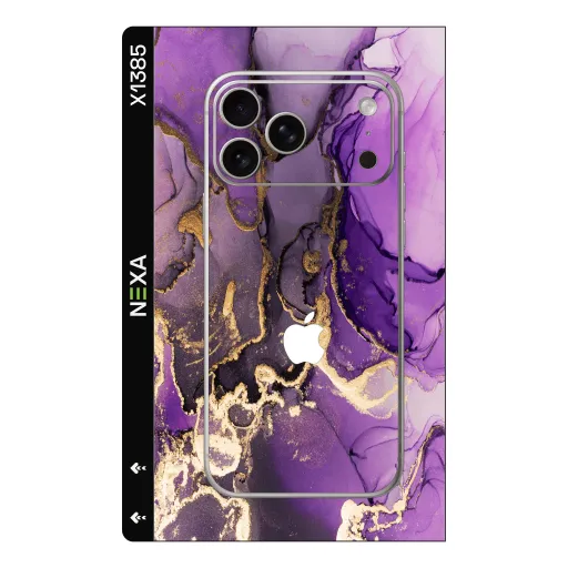 Premium Marble Phones Skin - Wholesale | Nexa Skins — X1385 - Marble (purple, gold, abstract)