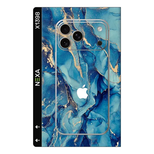 Premium Marble Phones Skin - Wholesale | Nexa Skins — X1398 - Marble (blue, gold, abstract)