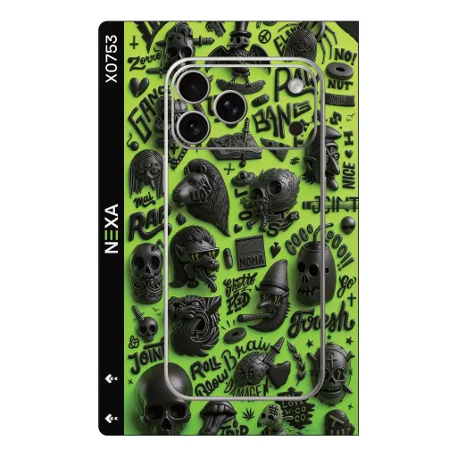 Premium Other Phones Skin - Wholesale | Nexa Skins — X0753 - Other (graffiti, neon green, skull)