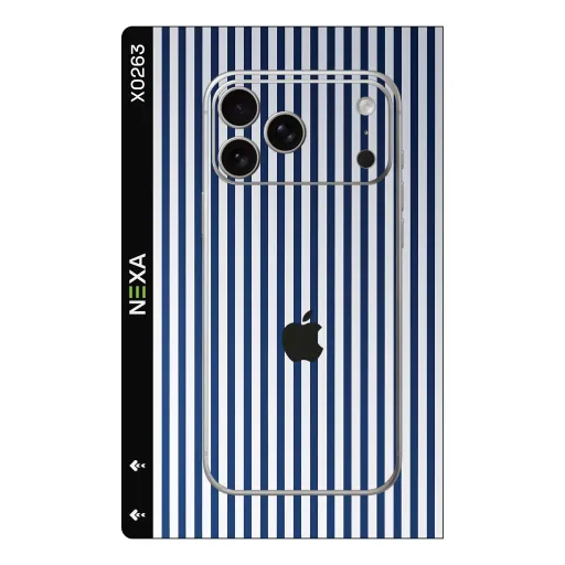 Premium Strip Lines Phones Skin - Wholesale | Nexa Skins — X0263 - Strip Lines (nautical, vertical stripes, blue white)