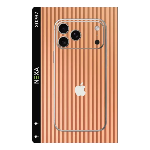 Premium Strip Lines Phones Skin - Wholesale | Nexa Skins — X0267 - Strip Lines (copper, ribbed, metallic)