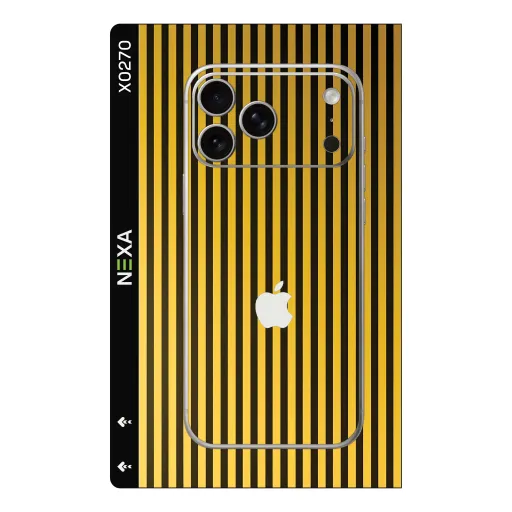 Premium Strip Lines Phones Skin - Wholesale | Nexa Skins — X0270 - Strip Lines (striped, gold, black)