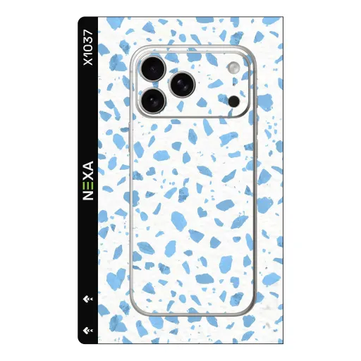 Premium Terrazzo Phones Skin - Wholesale | Nexa Skins — X1037 - Terrazzo (blue, white, modern)