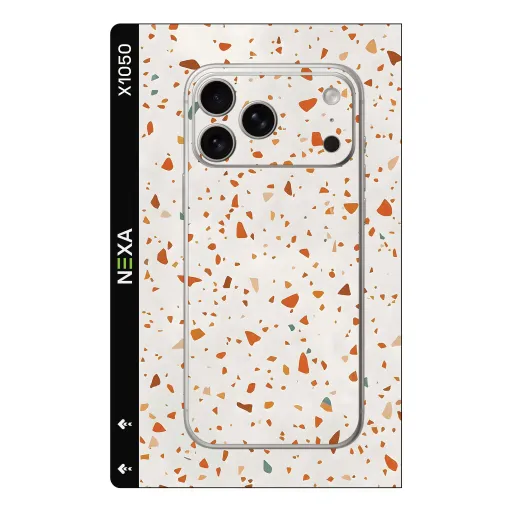 Premium Terrazzo Phones Skin - Wholesale | Nexa Skins — X1050 - Terrazzo (speckled, minimalist, warm tones)