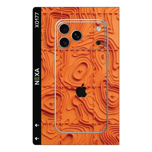 Premium Waves Phones Skin - Wholesale | Nexa Skins — X0177 - Waves (topographic, orange, textured)