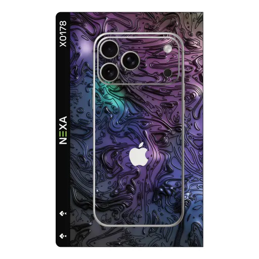 Premium Waves Phones Skin - Wholesale | Nexa Skins — X0178 - Waves (iridescent, topographic, liquid metal)