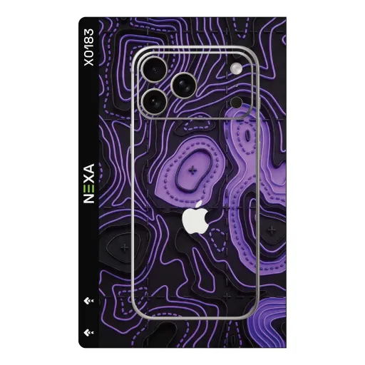 Premium Waves Phones Skin - Wholesale | Nexa Skins — X0183 - Waves (topographic, purple, matte)