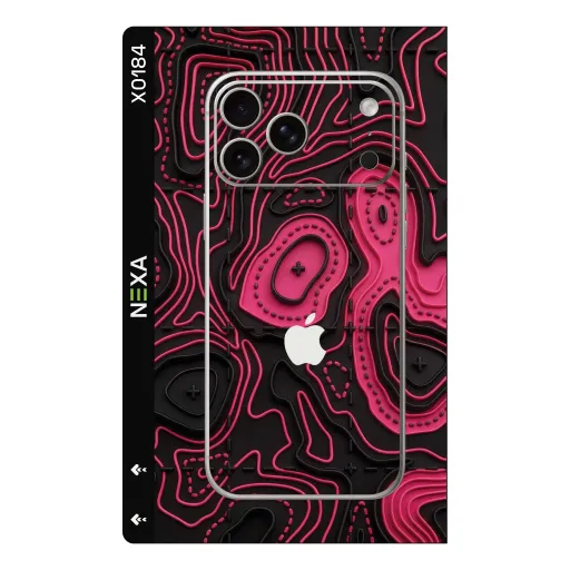 Premium Waves Phones Skin - Wholesale | Nexa Skins — X0184 - Waves (topographic, neon, pink)