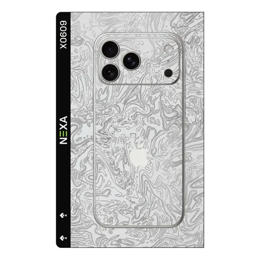 Premium Waves Phones Skin - Wholesale | Nexa Skins — X0609 - Waves (topographic, white, marble)