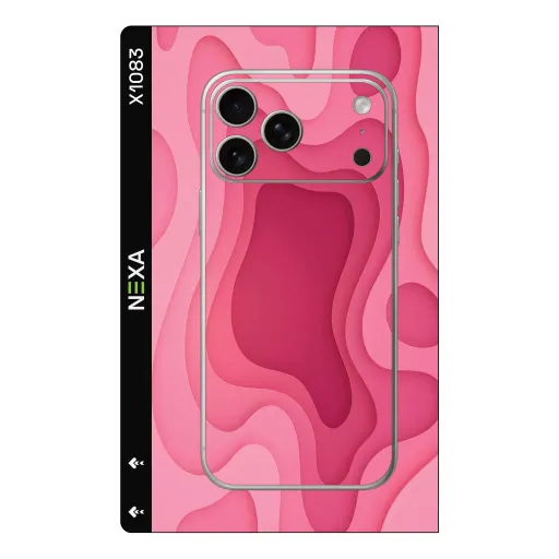 Premium Waves Phones Skin - Wholesale | Nexa Skins — X1083 - Waves (pink, topographic, layered)