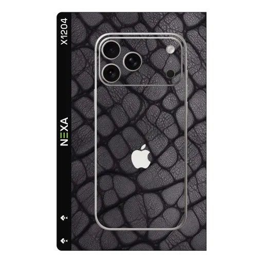 Premium Waves Phones Skin - Wholesale | Nexa Skins — X1204 - Waves (black leather, alligator, crocodile)