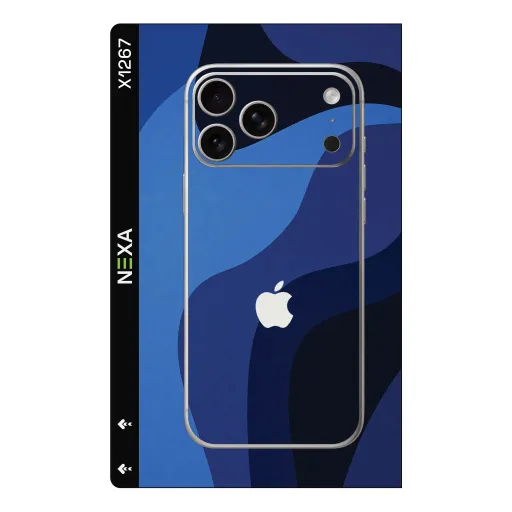 Premium Waves Phones Skin - Wholesale | Nexa Skins — X1267 - Waves (blue, abstract, layered)
