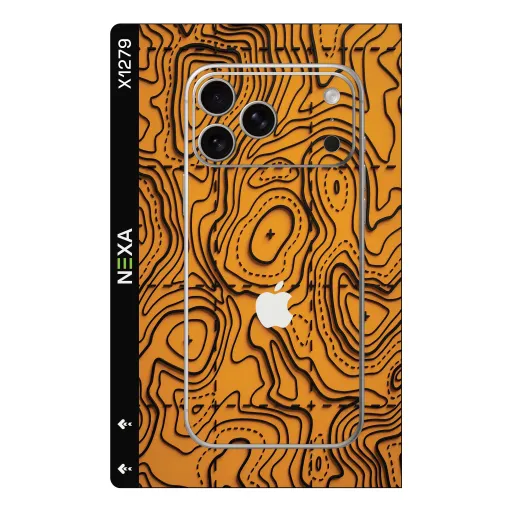 Premium Waves Phones Skin - Wholesale | Nexa Skins — X1279 - Waves (topographic, orange, map)