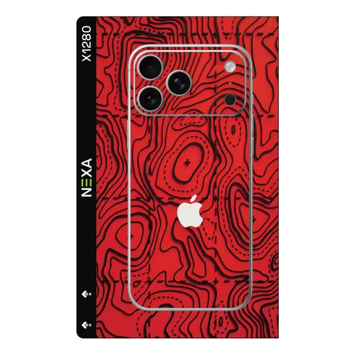 Premium Waves Phones Skin - Wholesale | Nexa Skins — X1280 - Waves (topographic, contour, red)
