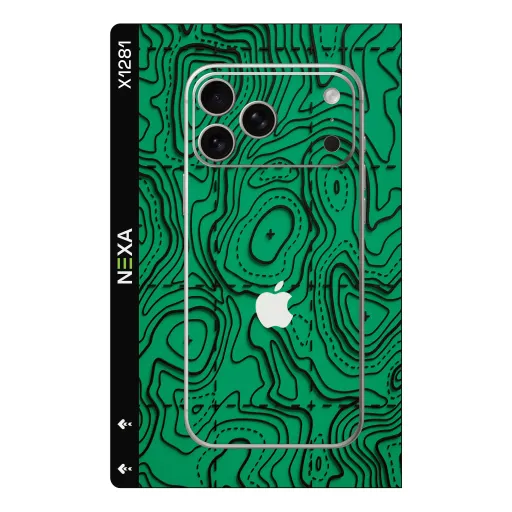 Premium Waves Phones Skin - Wholesale | Nexa Skins — X1281 - Waves (topographic, map, green)