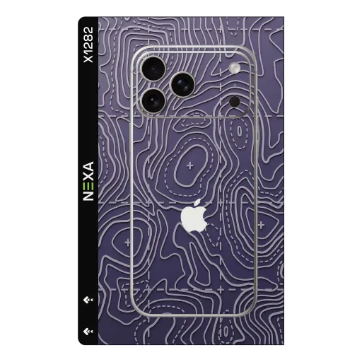 Premium Waves Phones Skin - Wholesale | Nexa Skins — X1282 - Waves (topographic, map, purple)