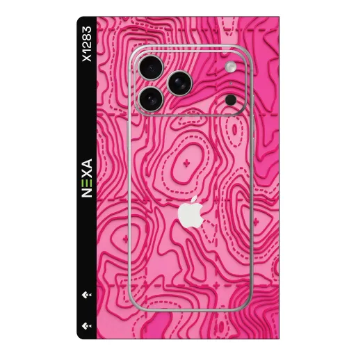 Premium Waves Phones Skin - Wholesale | Nexa Skins — X1283 - Waves (topographic, pink, map)