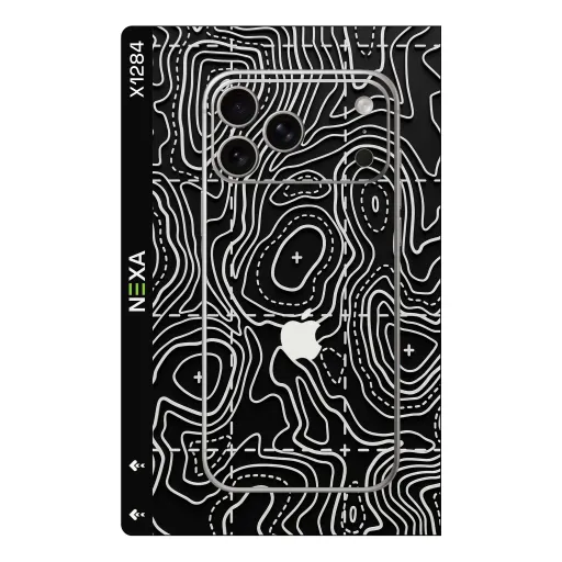 Premium Waves Phones Skin - Wholesale | Nexa Skins — X1284 - Waves (topographic, monochromatic, map)