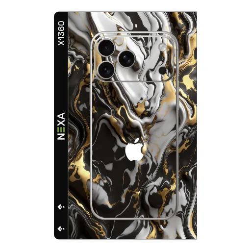 Premium Waves Phones Skin - Wholesale | Nexa Skins — X1360 - Waves Camera Skin (marble, gold, liquid)