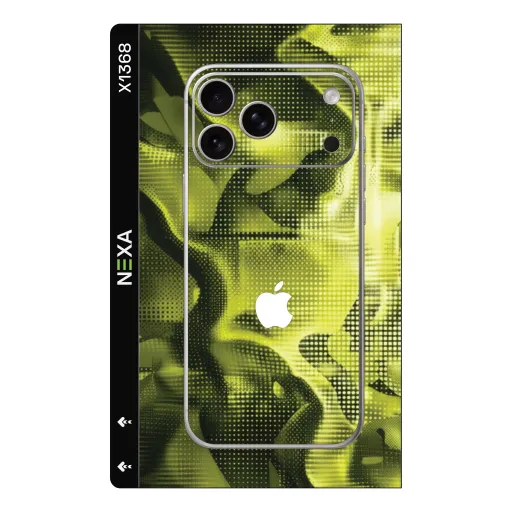 Premium Waves Phones Skin - Wholesale | Nexa Skins — X1368 - Waves (halftone, neon green, abstract)