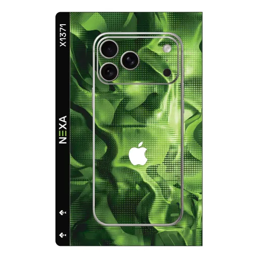 Premium Waves Phones Skin - Wholesale | Nexa Skins — X1371 - Waves (abstract, halftone, neon green)