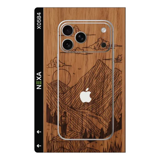 Premium Wood Phones Skin - Wholesale | Nexa Skins — X0584 - Wood (engraved, landscape, nature)