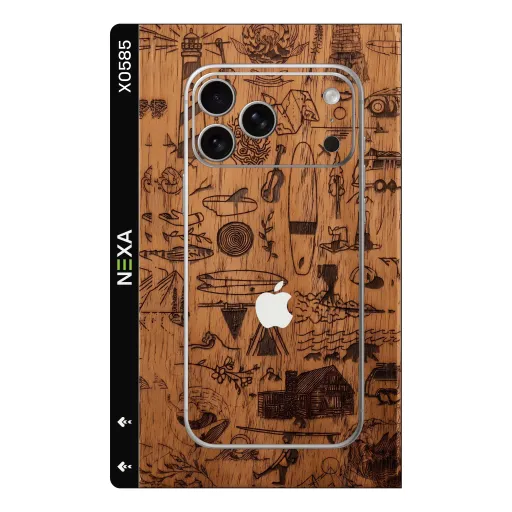 Premium Wood Phones Skin - Wholesale | Nexa Skins — X0585 - Wood (engraved, rustic, nautical)