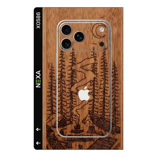 Premium Wood Phones Skin - Wholesale | Nexa Skins — X0586 - Wood (laser engraved, nature, wilderness)