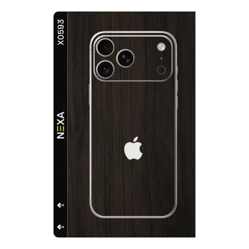 Premium Wood Phones Skin - Wholesale | Nexa Skins — X0593 - Wood (wood grain, dark oak, minimalist)