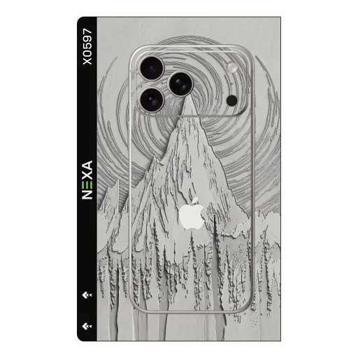 Premium Wood Phones Skin - Wholesale | Nexa Skins — X0597 - Wood (mountain, topographic, monochromatic)