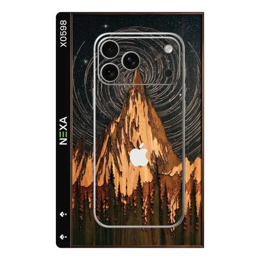 Premium Wood Phones Skin - Wholesale | Nexa Skins — X0598 - Wood (mountain, night sky, celestial)